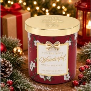 Personalised Red Christmas Madelaine Soy Candle Personalised Red Christmas Madelaine Soy Candle