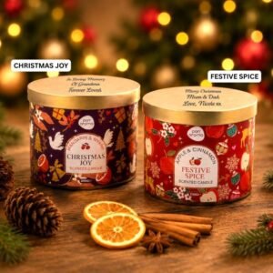 Personalised Christmas Joy Candle – Mandarin & Myrrh Personalised Christmas Joy Candle – Mandarin & Myrrh