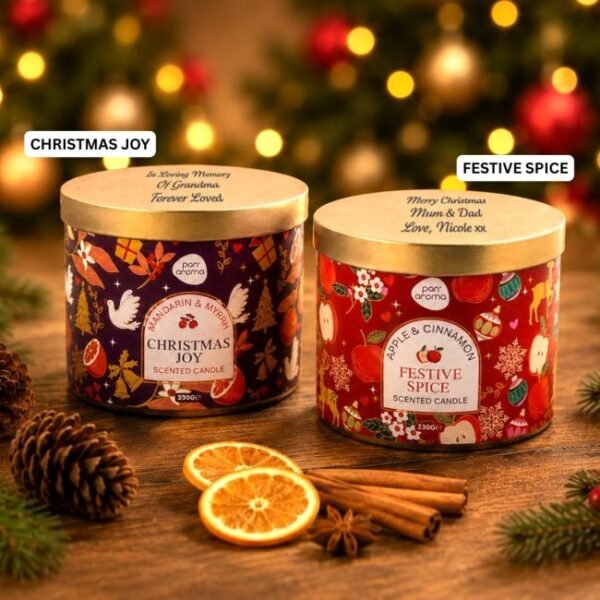 Personalised Christmas Joy Candle – Mandarin & Myrrh