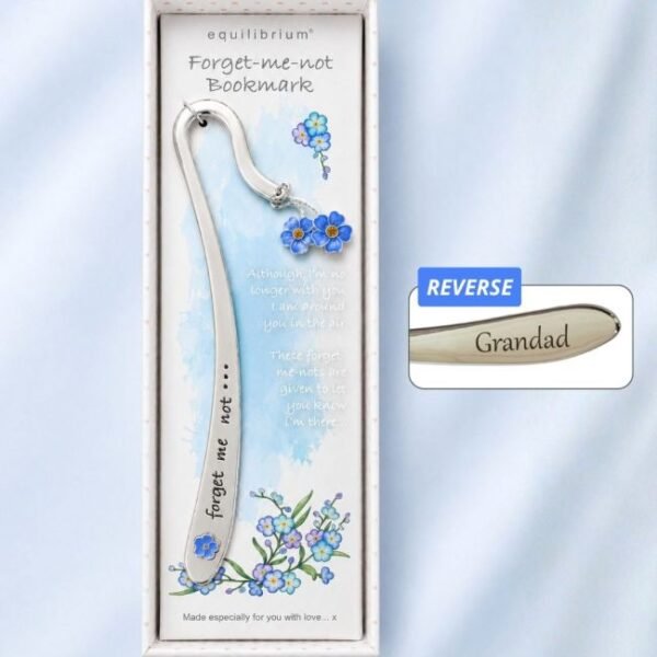 Personalised Forget-Me-Not Metal Bookmark