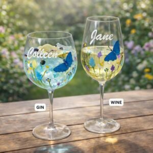 Personalised Butterfly Garden Gin Glass – 600ml Personalised Butterfly Garden Gin Glass – 600ml