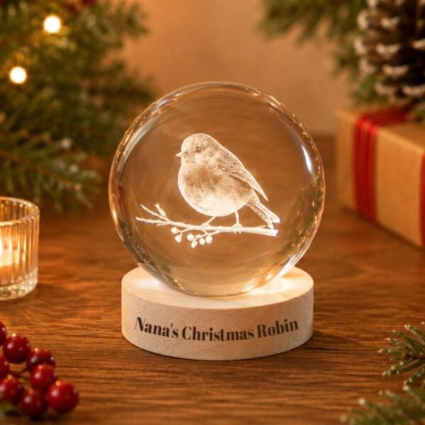 Personalised InLit GloBall Robin LED Table Light Personalised InLit GloBall Robin LED Table Light