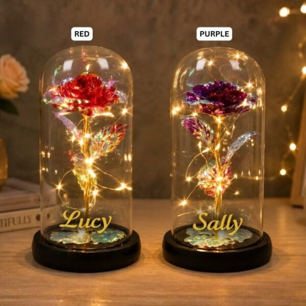 Personalised LED Radiant Rose Dome – Red Personalised LED Radiant Rose Dome – Red