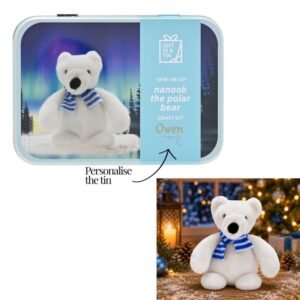 Personalised Nanook Polar Bear Sewing Kit in a Tin