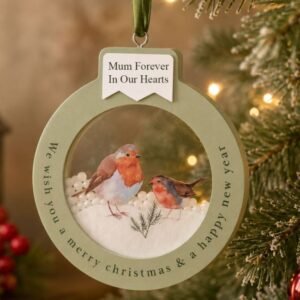 Personalised Robin Christmas Bauble Plaque Personalised Robin Christmas Bauble Plaque