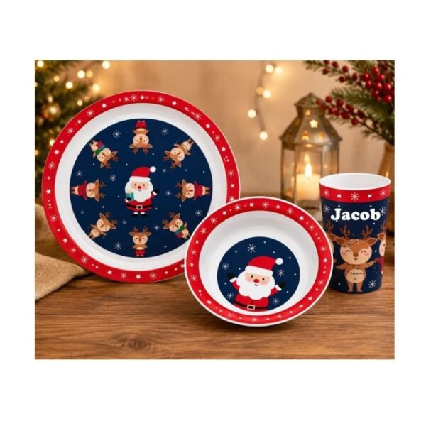 Personalised Santa & Friends Children’s Dinner Set Personalised Santa & Friends Children’s Dinner Set