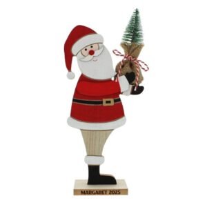 Personalised Wooden Santa & Hessian Tree