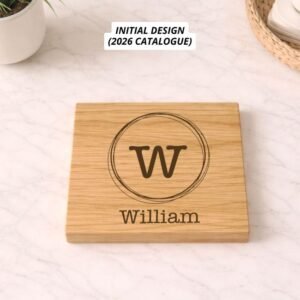 Personalised Solid Oak Drinks Coaster Personalised Solid Oak Drinks Coaster