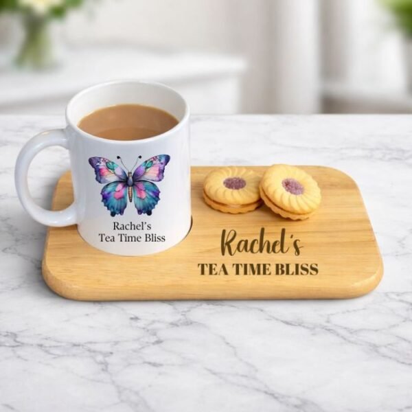 Personalised Wooden Tea & Biscuit Board Personalised Wooden Tea & Biscuit Board