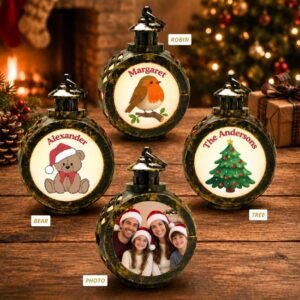 Personalised Vintage Christmas Lantern Light Personalised Vintage Christmas Lantern Light