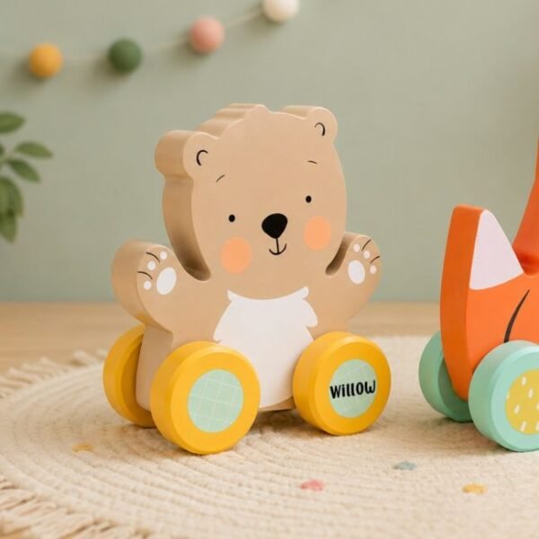 Personalised Wooden Bear Push-Along Toy Personalised Wooden Bear Push-Along Toy