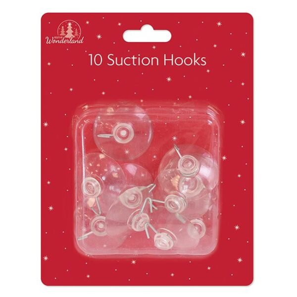 10 Large Christmas Suction Hooks Pack of 10 large clear Christmas suction hooks
