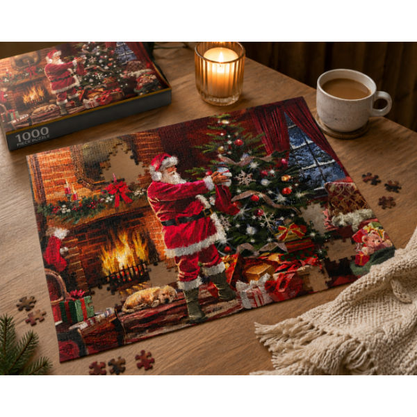 1000-piece Christmas jigsaw puzzle with Father Christmas design