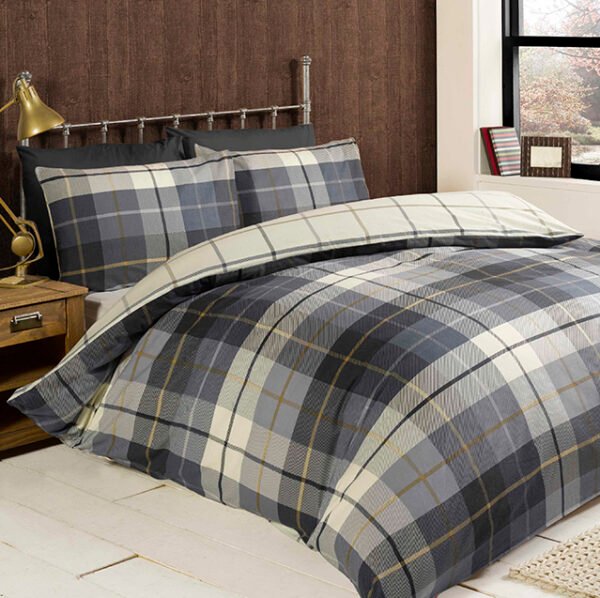 Classic Tartan Duvet Set – Blue, Single