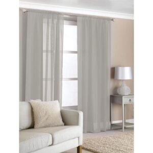 Top Voile Curtain Panels Pk2 - Grey Top Voile Curtain Panels Pk2 - Grey