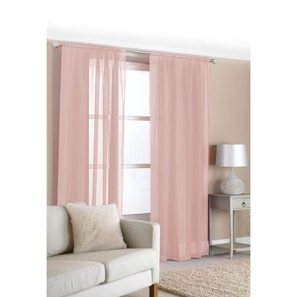 Top Voile Curtain Panels Pk2 - Blush
