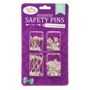 Silver Safety pins - (80)