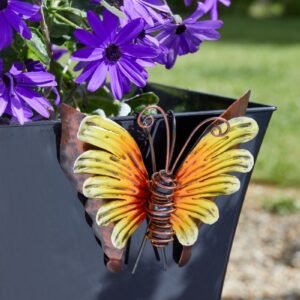 Decorative Glass Butterfly Pot Hanger – Orange Decorative Glass Butterfly Pot Hanger – Orange