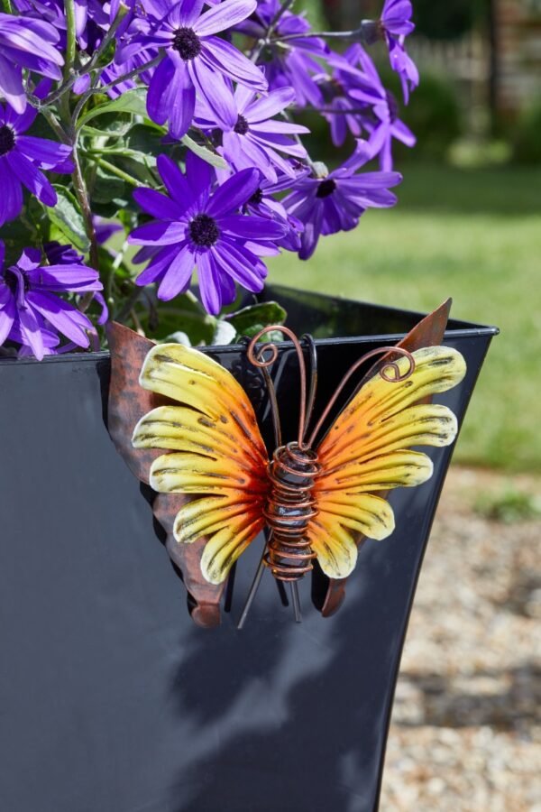 Decorative Glass Butterfly Pot Hanger – Orange Decorative Glass Butterfly Pot Hanger – Orange