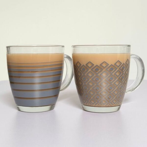 Diamond & Stripe Mugs - Set of 2