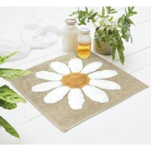 Natural Daisy Cotton Shower Mat Natural Daisy Cotton Shower Mat