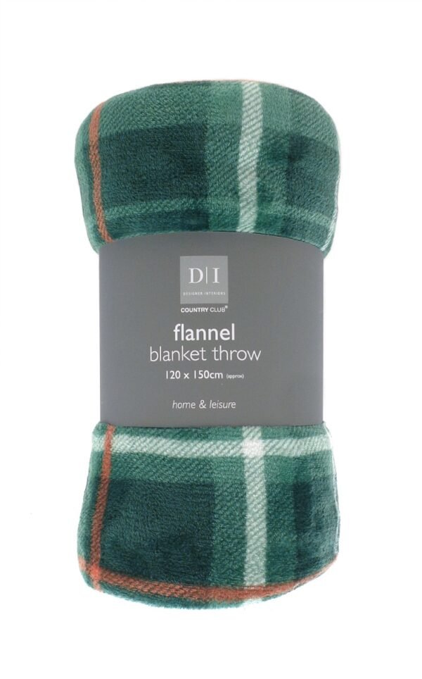 Flannel Blanket Throw – Green Tartan Flannel Blanket Throw – Green Tartan