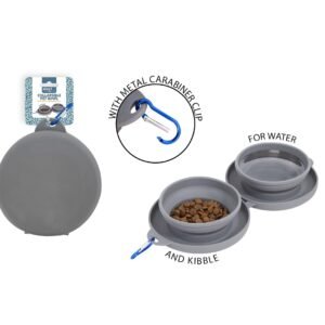 Double Collapsible Pet Bowl with Clip Double Collapsible Pet Bowl with Clip