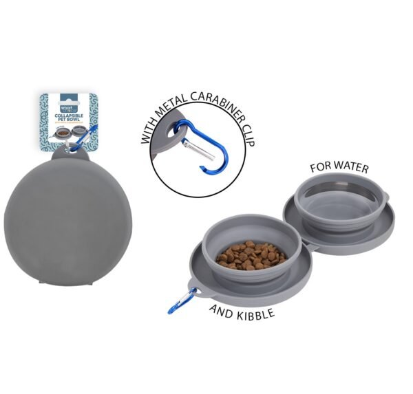 Double Collapsible Pet Bowl with Clip Double Collapsible Pet Bowl with Clip