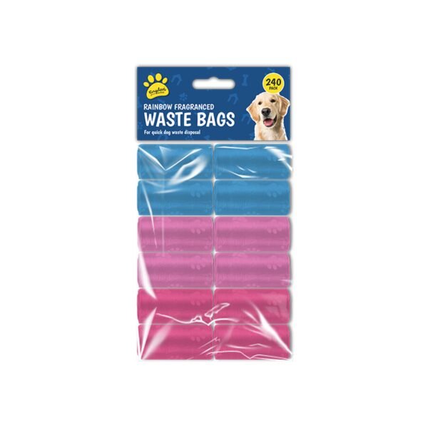 Fragranced Rainbow Dog Poop Bags Pack of 240