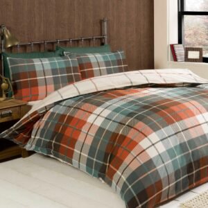 Classic Tartan Duvet Set – Terracotta, Double Classic Tartan Duvet Set – Terracotta, Double