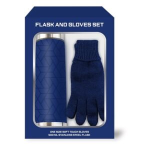 Stainless Steel Flask and Gloves Gift Set Stainless Steel Flask and Gloves Gift Set
