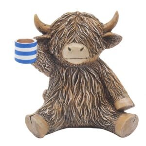 Highland Cow with a Cuppa