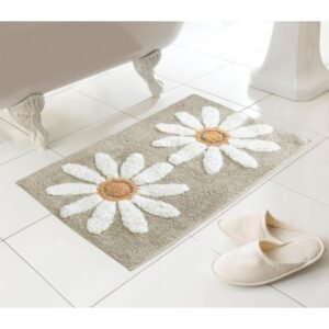 Daisy Cotton Bath Mat - Natural Daisy Cotton Bath Mat - Natural