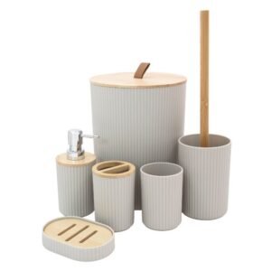 6-Piece Bathroom Accessory Set – Stone