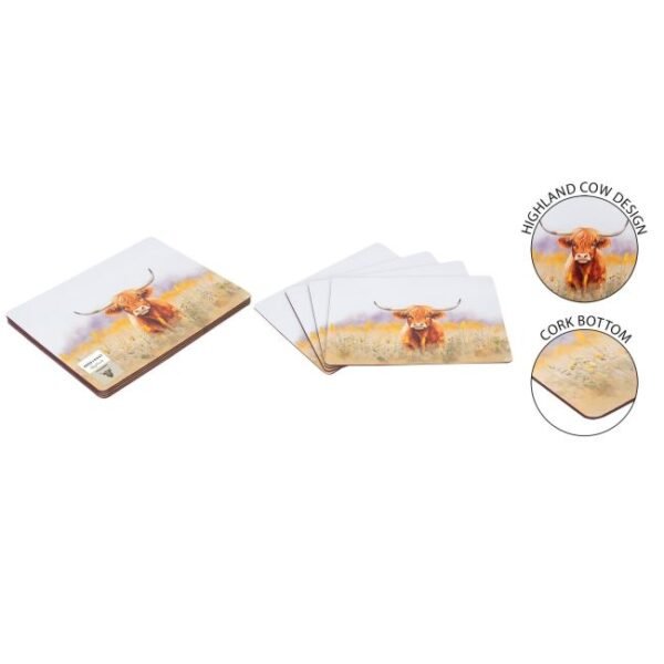 Highland Cow Placemats 4pk