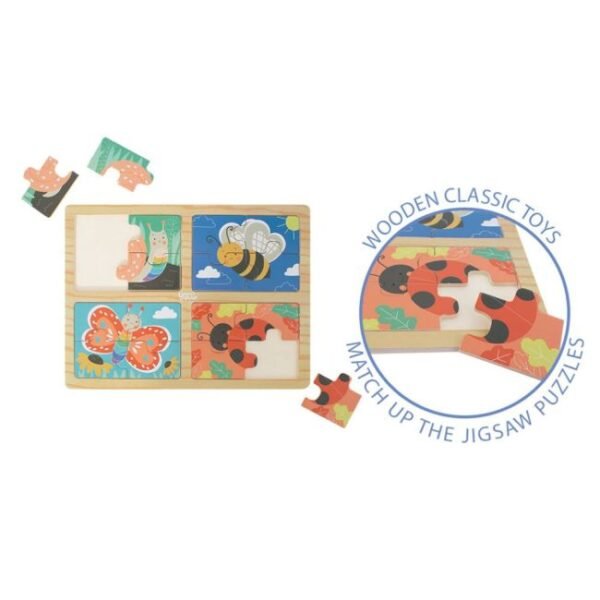 4-in-1 Wooden Animal Jigsaw Puzzle
