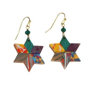 Multi-coloured Star Earrings