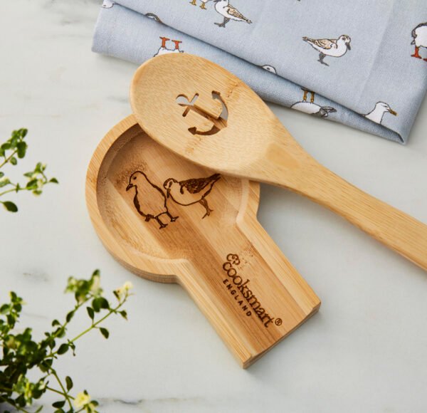Bamboo Spoon Rest – Coastal Birds Bamboo Spoon Rest – Coastal Birds