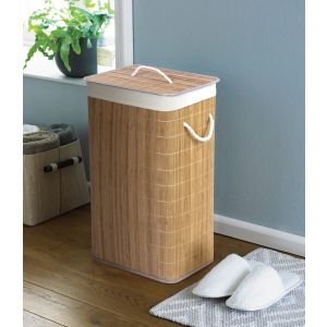 Bamboo Square Laundry Basket - Natural