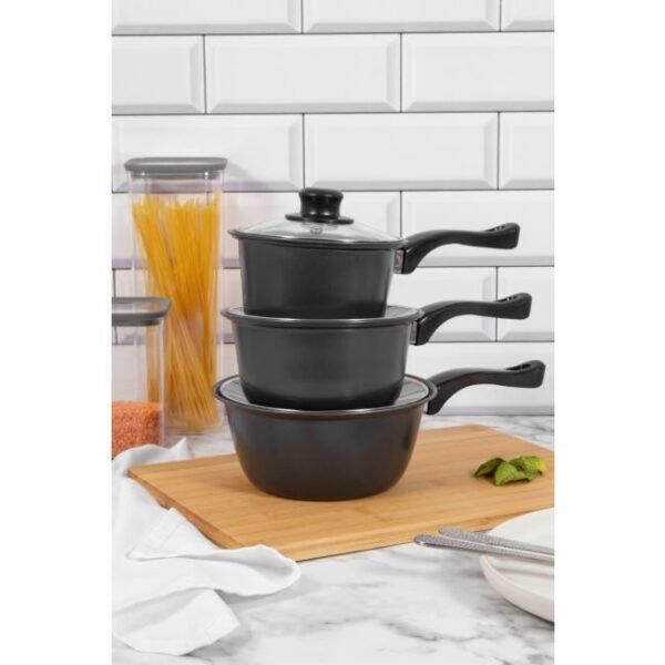 Set of 3 Non Stick Saucepans Set of 3 Non Stick Saucepans