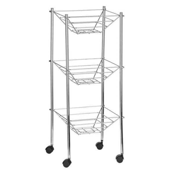 3-Tier Chrome Kitchen Storage Trolley