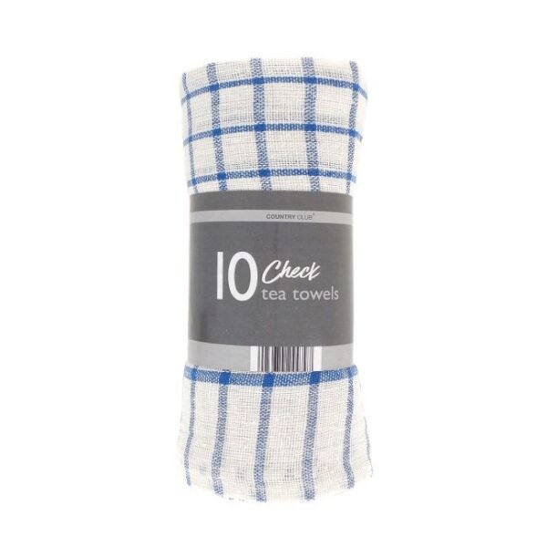Pack of 10 Check Tea Towels