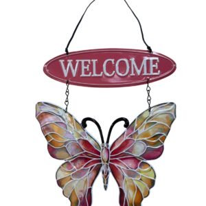 Butterfly Welcome Sign – Pink