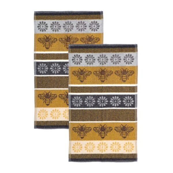 Jacquard Bees Tea Towels 2pk
