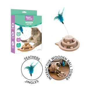 Interactive Wooden Ball Tower Cat Toy