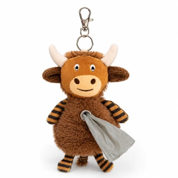 Highland Cow 3D Plush Poop Bag with 20 Bags