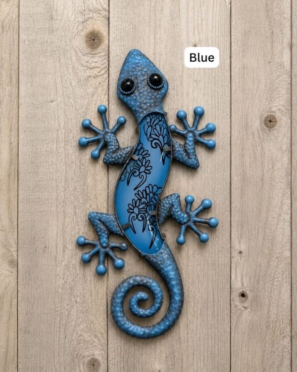 Ornate Gecko Wall Plaque – Blue