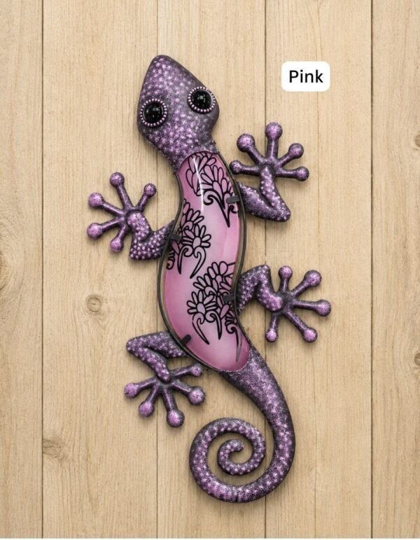 Ornate Gecko Wall Plaque – Pink Ornate Gecko Wall Plaque – Pink