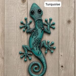 Ornate Gecko Wall Plaque – Turquoise Ornate Gecko Wall Plaque – Turquoise