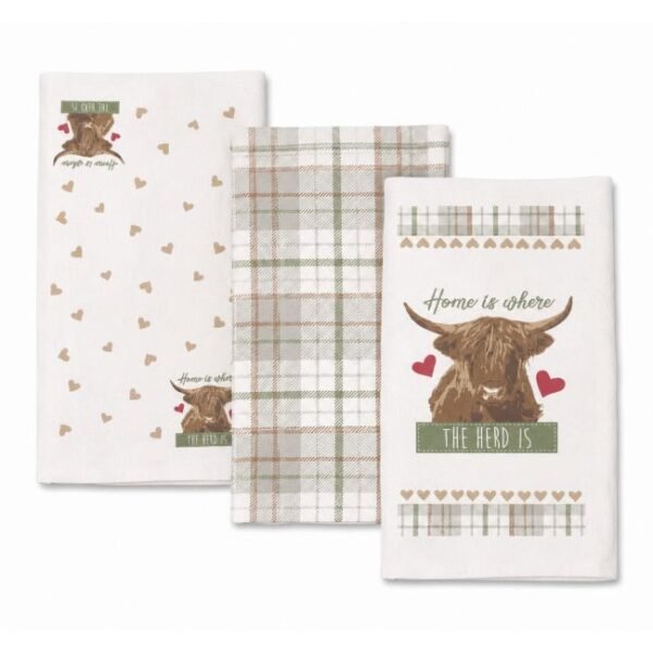 Tea Towel 3pk - Highland Cow Tea Towel 3pk - Highland Cow